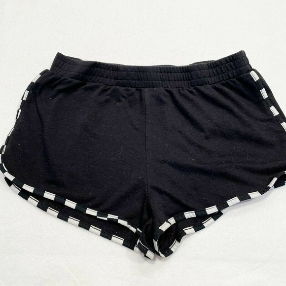 SHEIN Pants - SHEIN Size M Women's Checker Contrast Binding‎ Dolphin Shorts Pull On Black